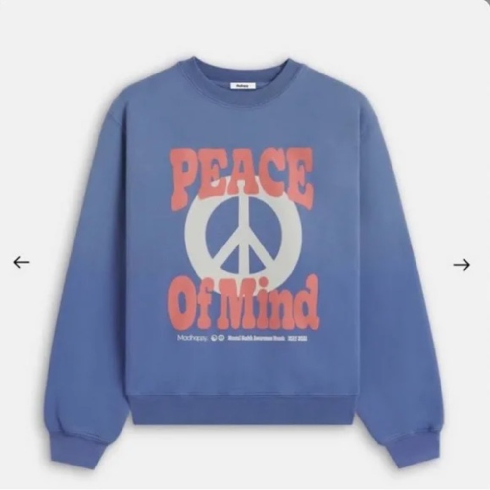 Limited (2022) edition Mad Happy mental health awareness crewneck sweatshirt ax
